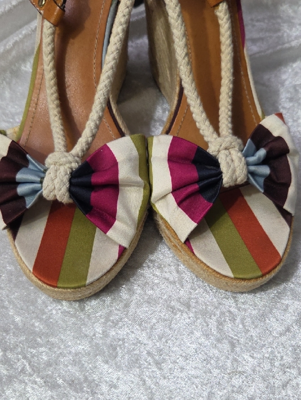 Vintage Coach Y2K Legacy Catolina Satin Stripe Espadrilles - Picture 3 of 11